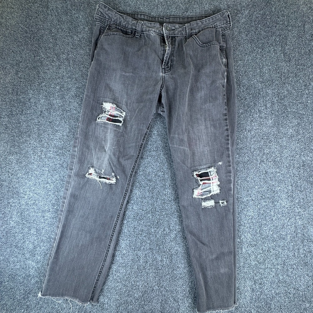 Natural Reflections Jeans‎ Womens 34x27.5 Gray Denim Cotton Distressed Raw Hem